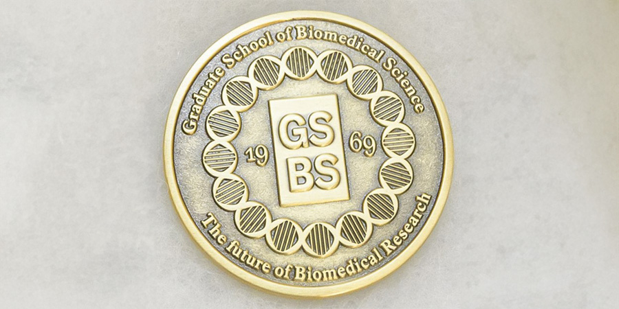 Close up of the GSBS gold medal